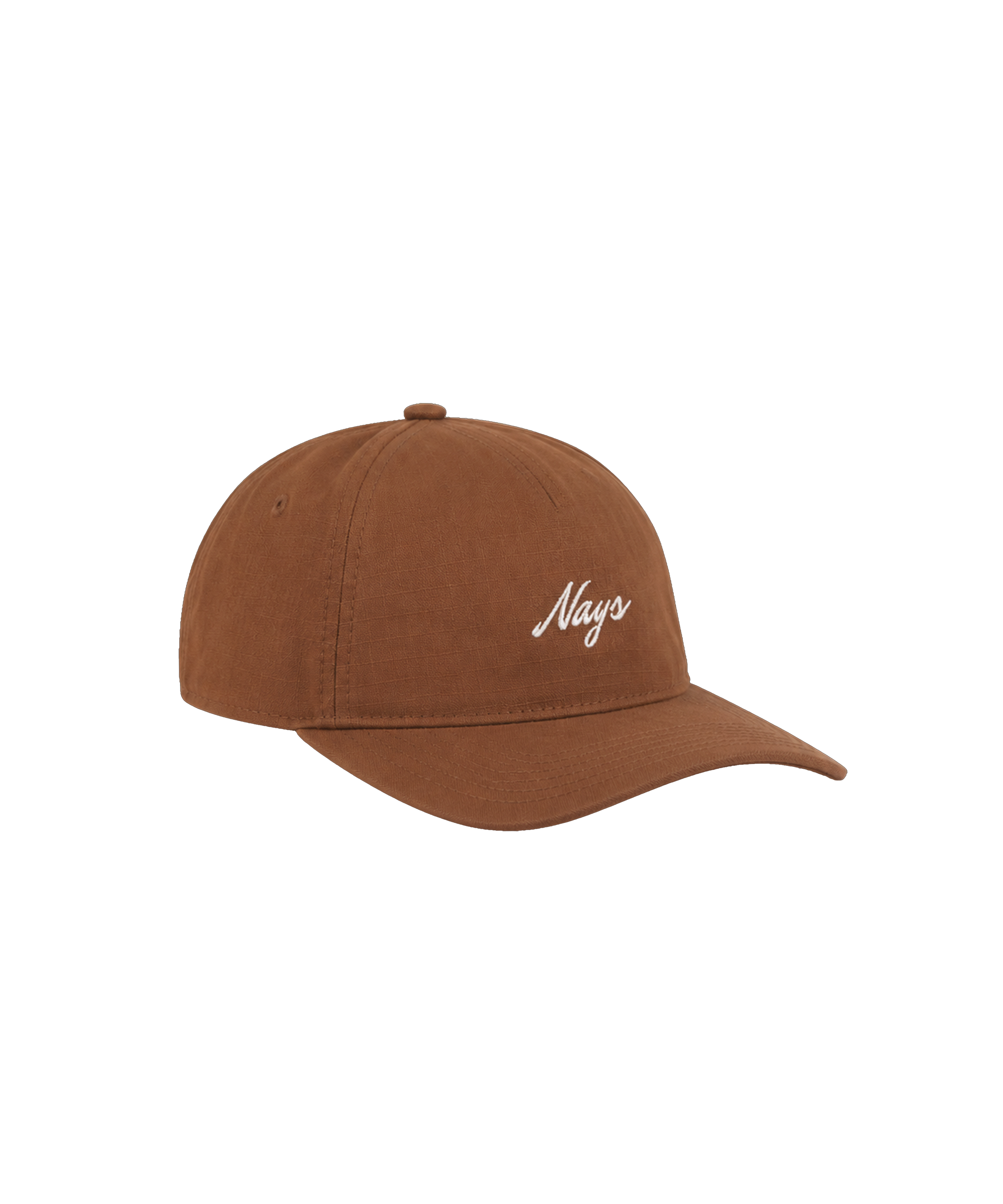 Nays Snapback Cap in Braun mit weißem Logo-Stick auf der Vorderseite.