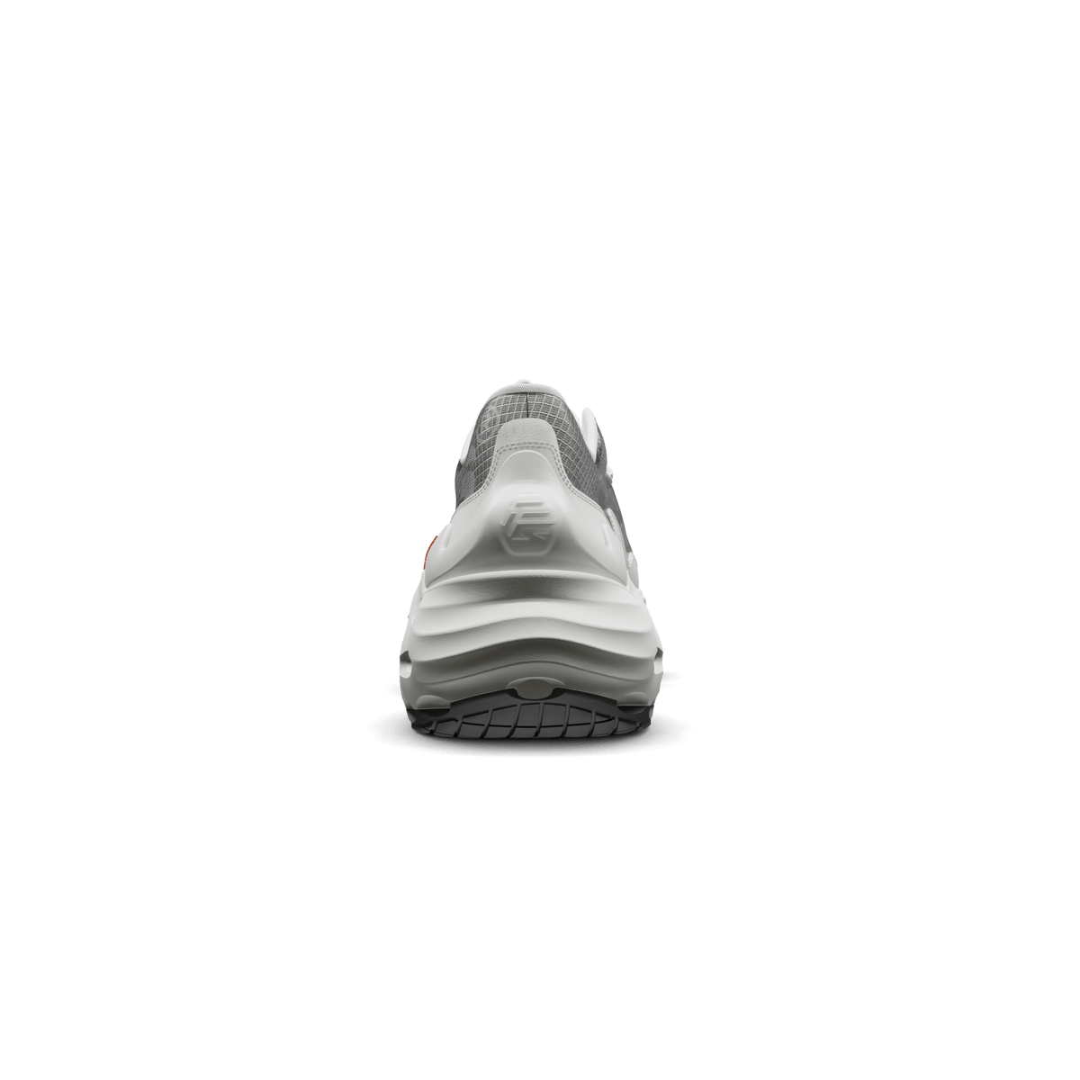 Nahaufnahme des Flowers For Society Seed.One Nays Sneakers, zeigt die graue und weiße Sohle in Zusammenarbeit mit Flowers For Society für ein innovatives Design.