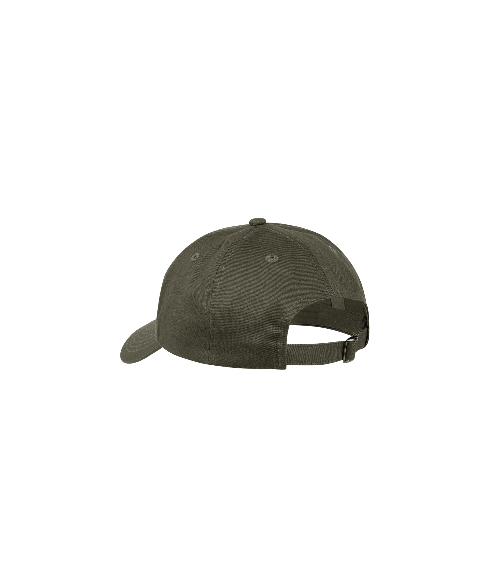 Das Bild zeigt eine khaki-farbene Schirm-Mütze von hinten. Gut zu erkennen ist die verstellbare Größen-Schnalle am Hinterkopf.
