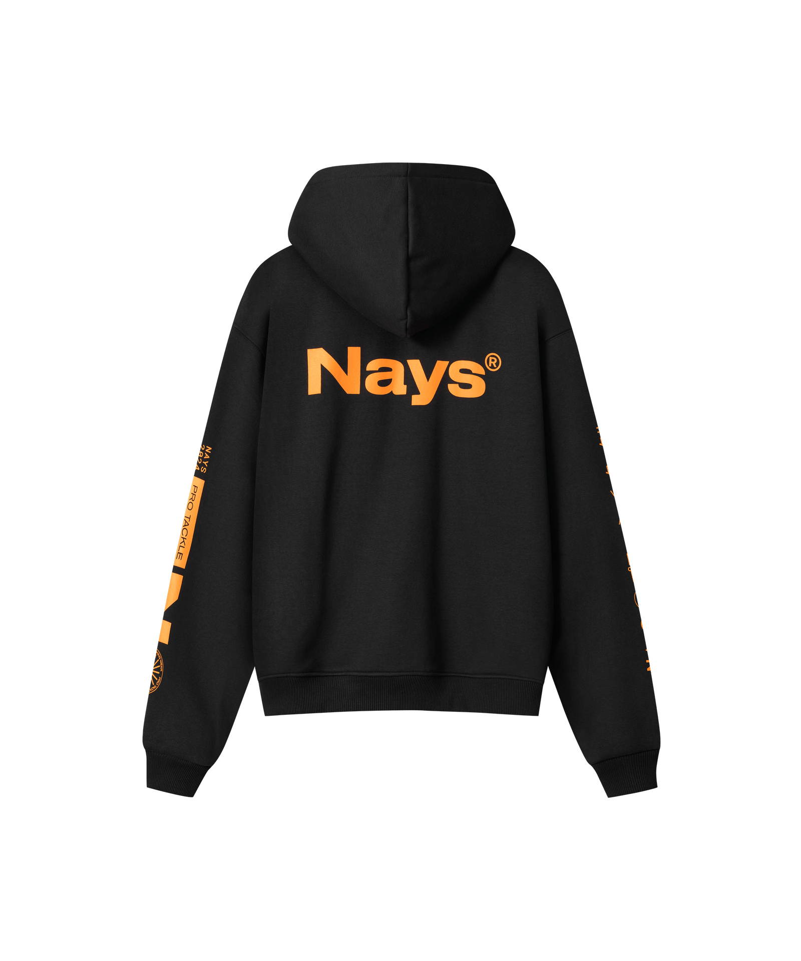 Nays Quote Hoodie mit auffälligem orangefarbenem Grafik-Print, aus Baumwoll-Polyester-Mix, bequem geschnitten und ideal für kühle Tage.