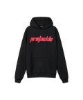 Schwarzer Nays Pro Tackle Hoodie mit rotem Print auf der Brust - Vorderansicht.