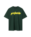 Dunkelgrünes Nays Pro Tackle T-Shirt mit gelbem Schriftzug - Frontansicht.