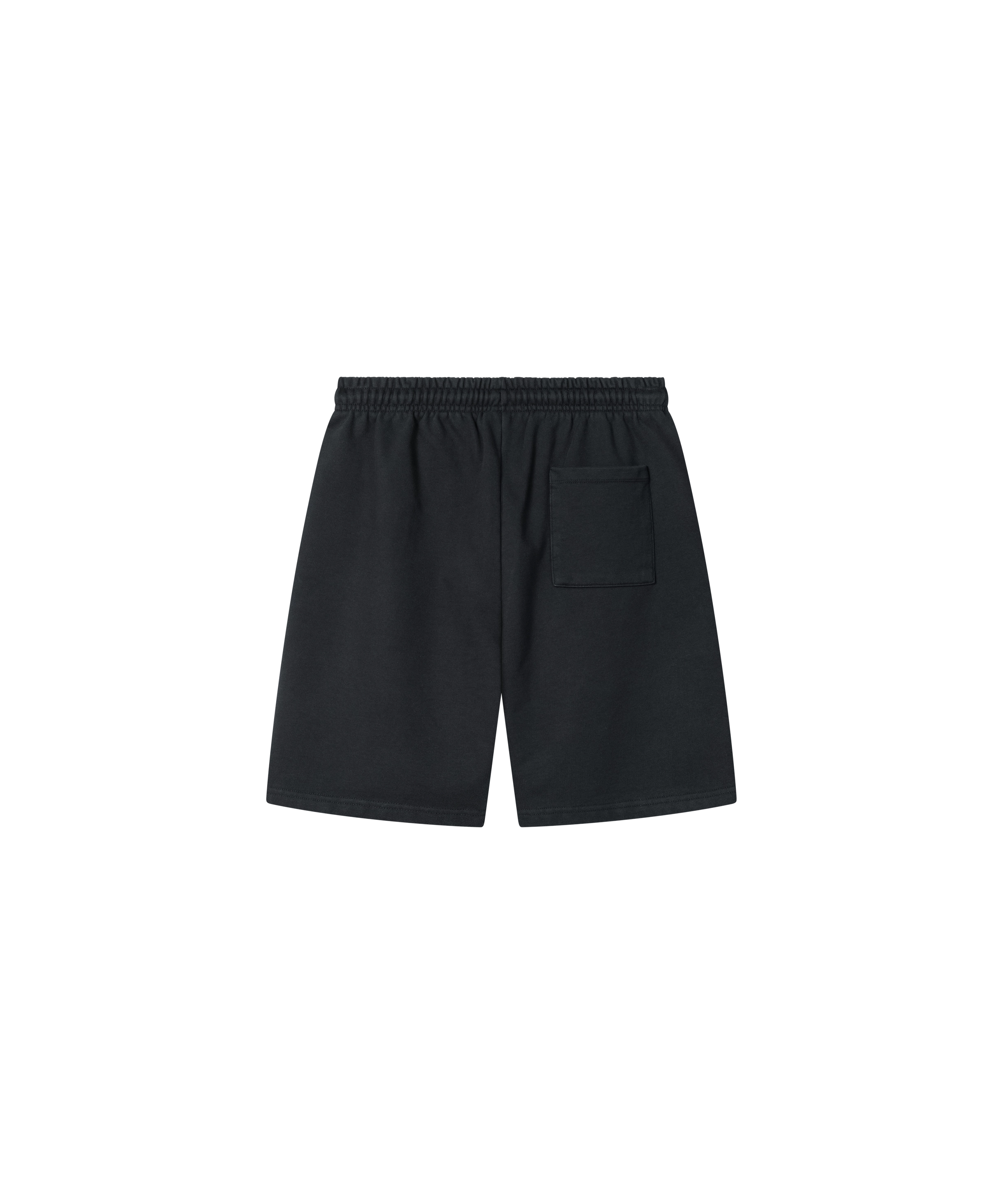 Schwarze Nays Sweatshorts mit Gesäßtasche - Rückansicht.
