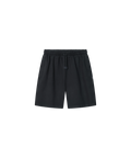 Schwarze Nays Sweatshorts mit Kordelzug und Seitentaschen - Frontansicht.