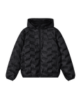 Nays Lightweight Down Jacket in schwarz, mit Kapuze und YKK Reißverschlüssen, ideal als isolierende Schicht oder eigenständig für kalte Tage.