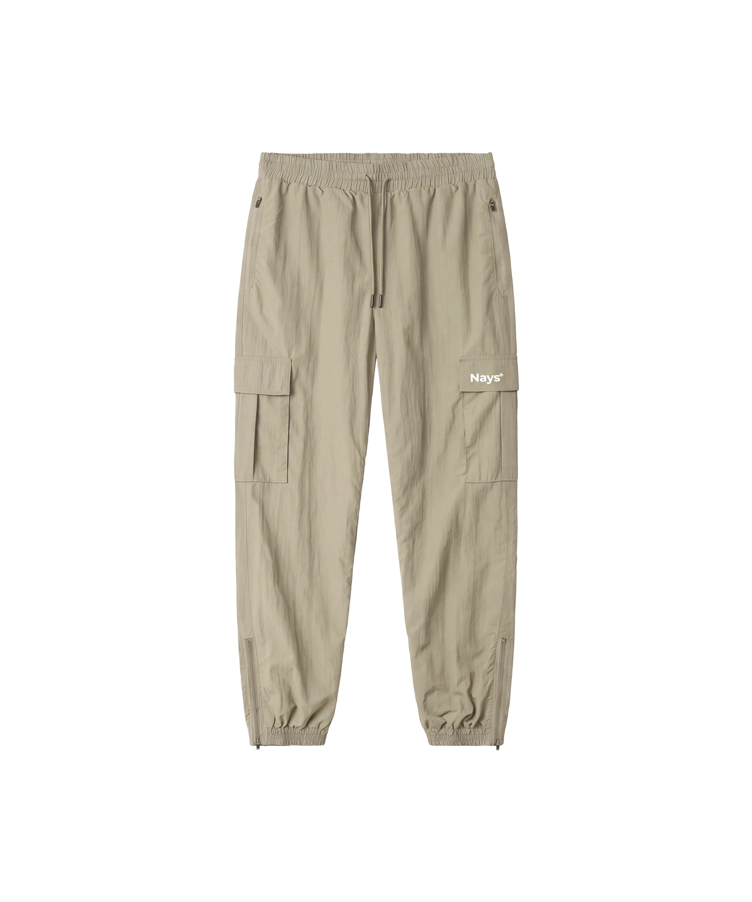 Nays Technical Pants Cargo-Hose in kaki – Vorderansicht mit Beintaschen und Logo.