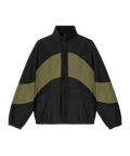 Schwarze Nays Windbreaker Jacket mit Khaki Akzent-Design, leicht oversized für Komfort und Bewegungsfreiheit, windfest durch robustes Material, ideal für Outdoor-Aktivitäten.