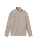 Frontansicht beige farbige Fleece Jacke mit Stehkragen von Nays, Reißverschluss am Hals und kleinem Logo auf der linken Brust.