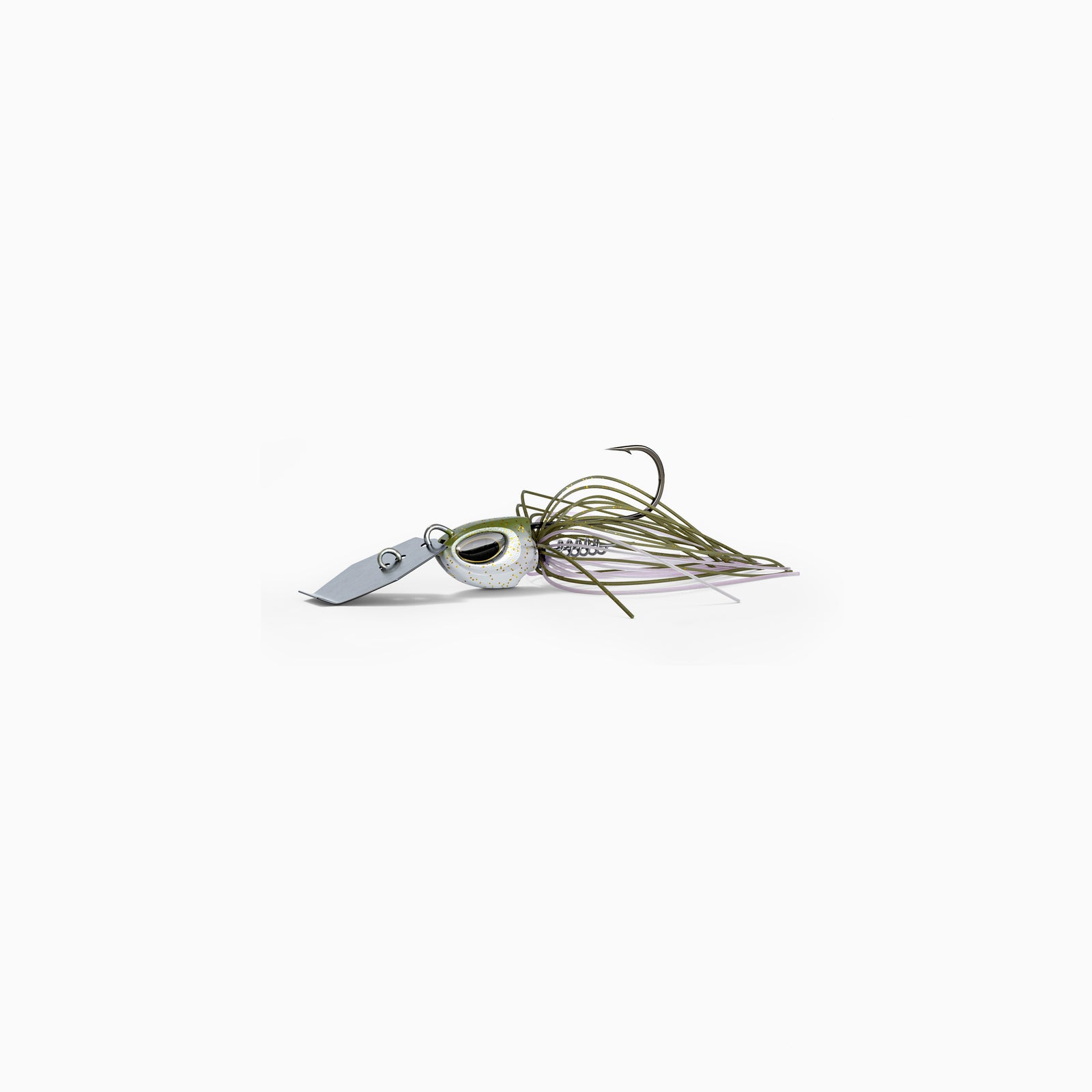 Nays Bladed Jig WARRIOR Barschköder in der Farbe Weiß Oliv H10.