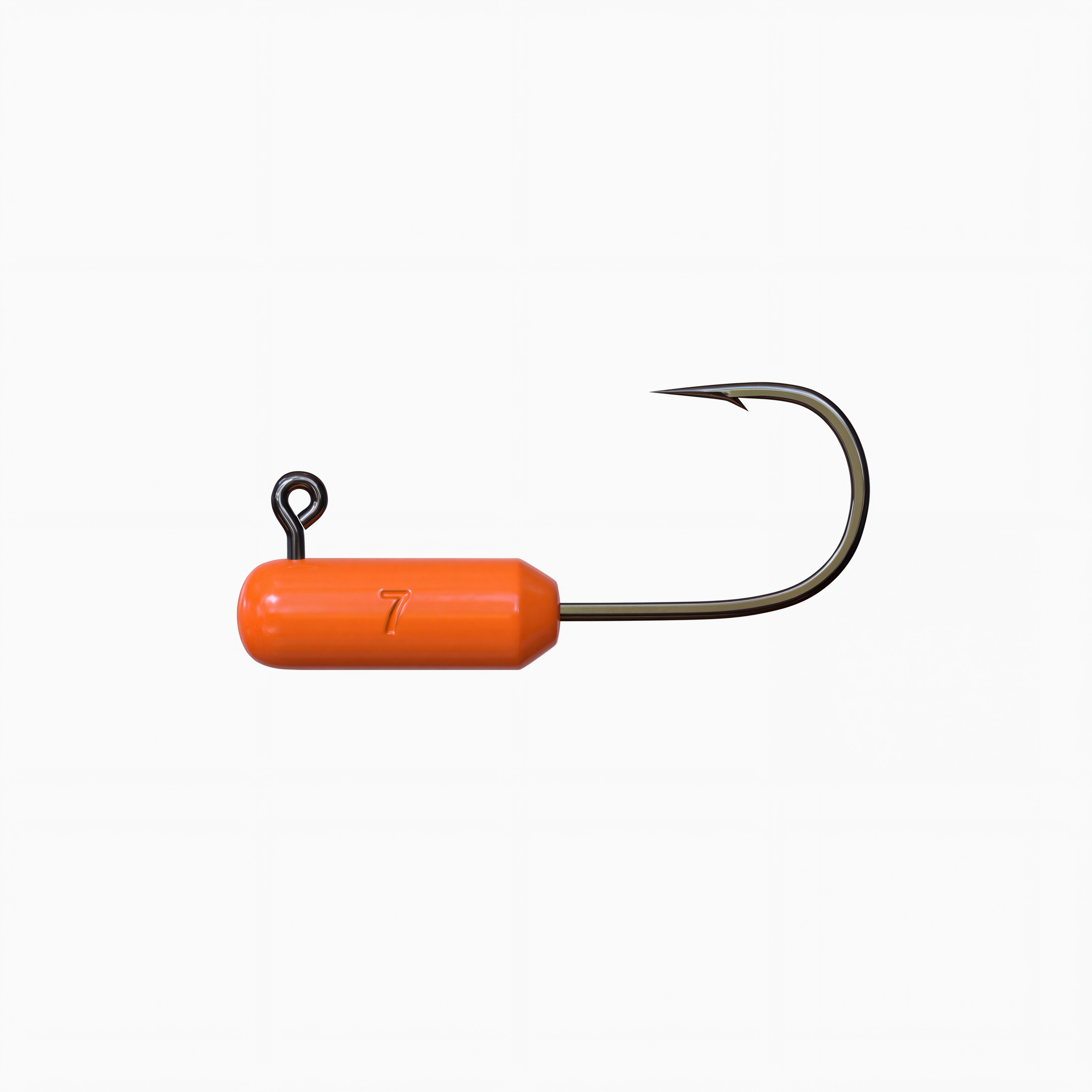 Nays Blei-Jigkopf in Orange mit 7g Gewicht und Einzelhaken.