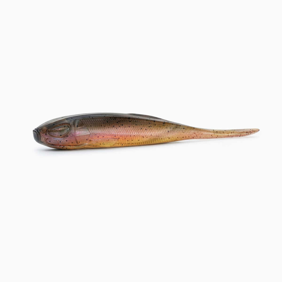 Nays VPR Gummifisch Dekor C-51, realistisches Fisch-Dekor in Braun-Gold mit rötlichem Akzent und schwarzen Partikeln.