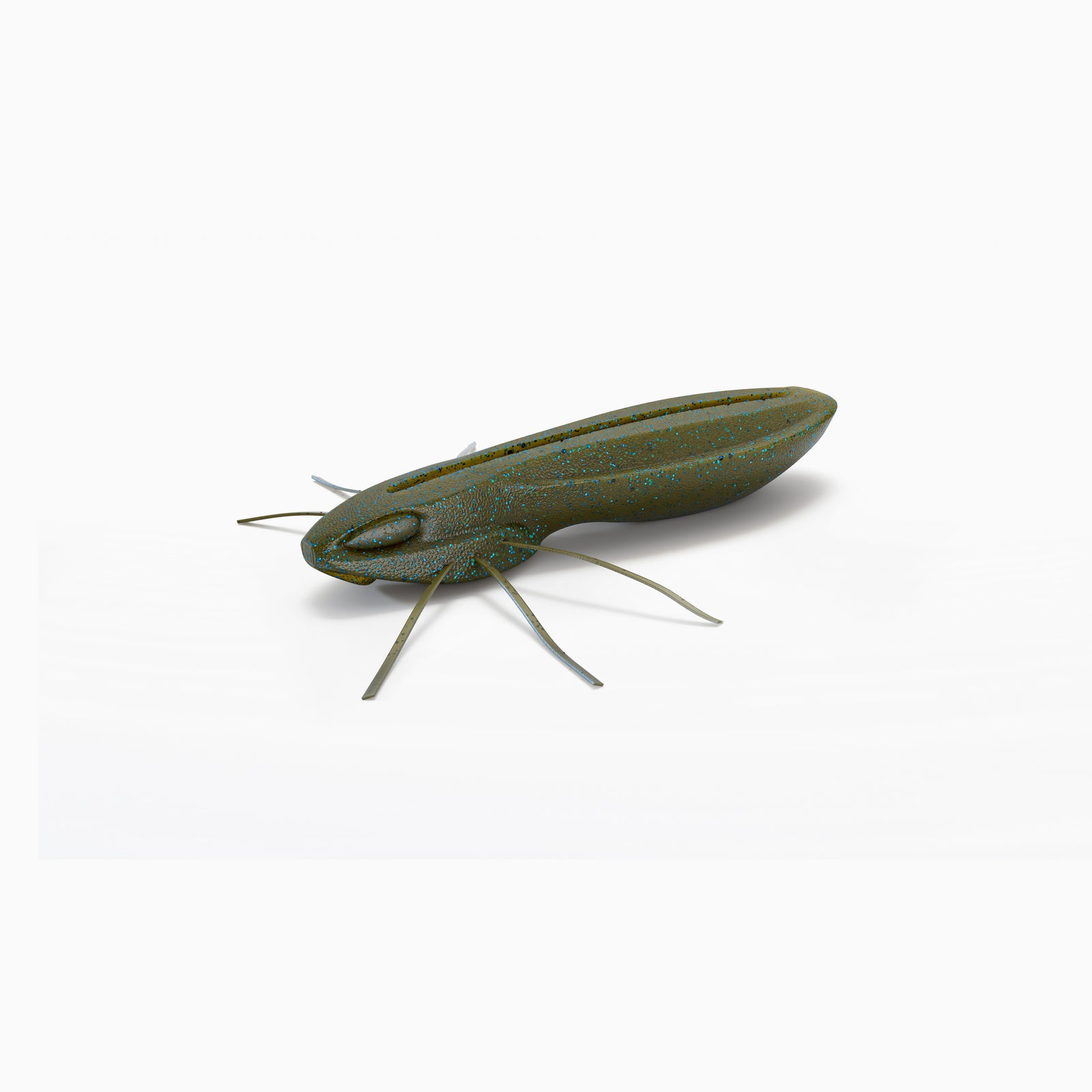 Gummiköder in Insektenform, grün-blau glitzernd, unter Anderem für das Angeln auf Barsch, Döbel und Forelle.