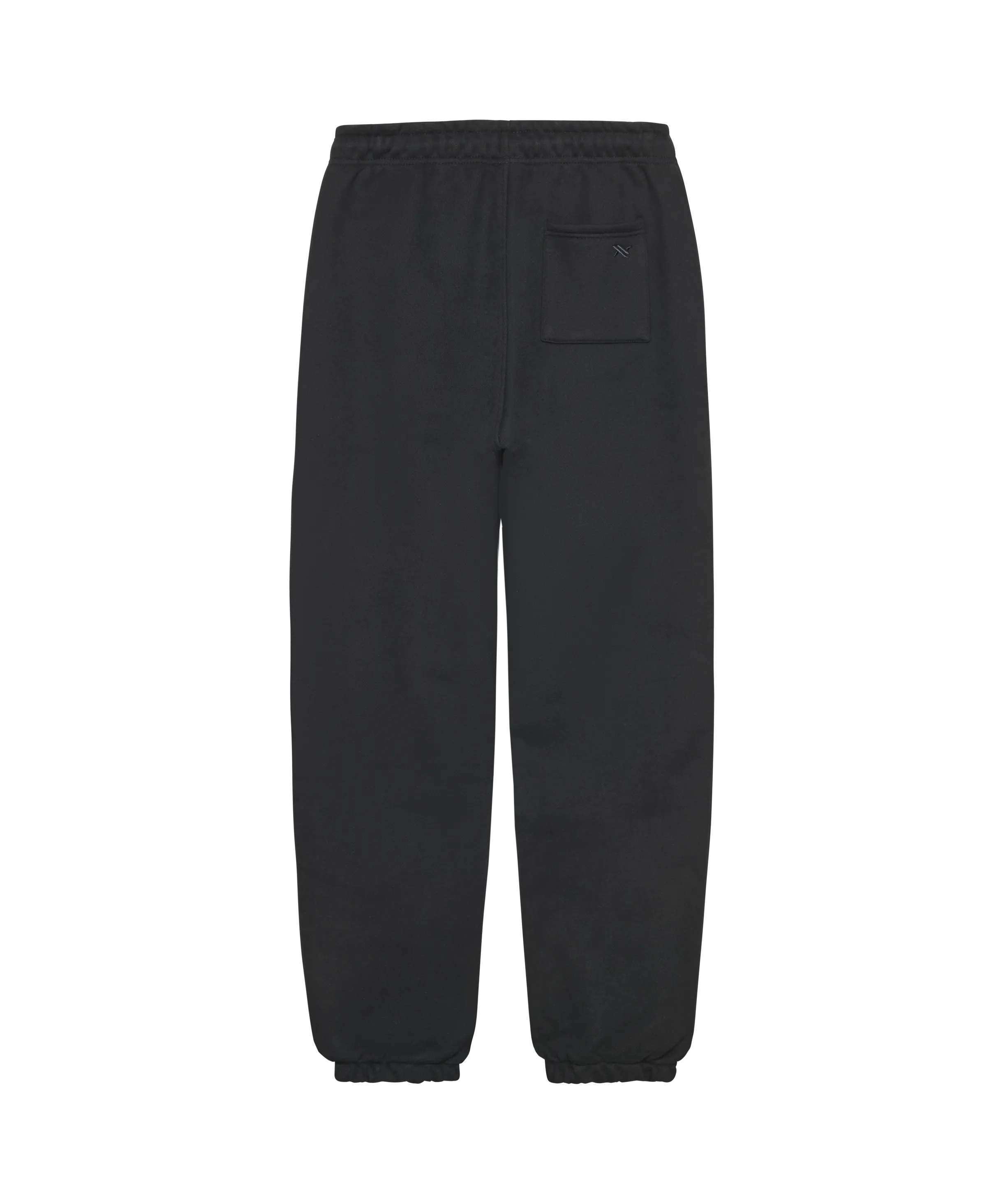Weit geschnittene schwarze Jogginghose von Nays in der Rückansicht.