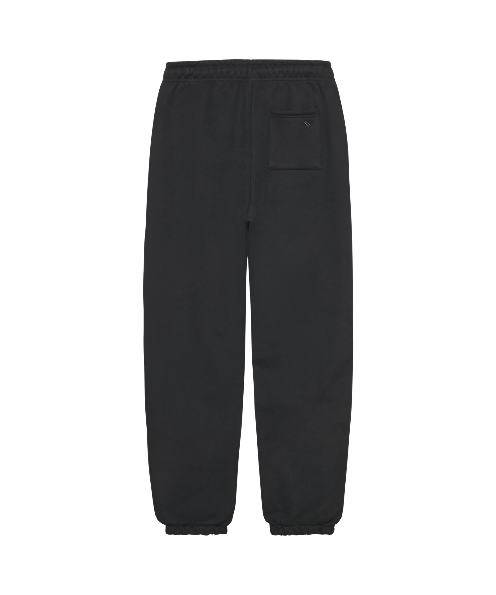 Weit geschnittene schwarze Jogginghose von Nays in der Rückansicht.
