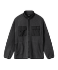 Graue Fleecejacke von Nays, vorne abgebildet, mit durchgehendem Reißverschluss, Stehkragen und schwarzen, aufgesetzten Brusttaschen.