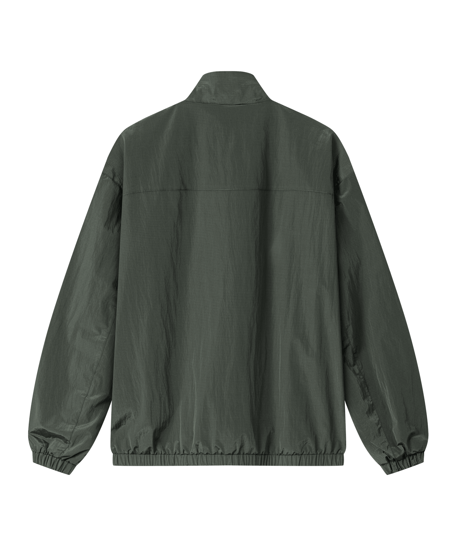 Rückansicht Khaki farbige Blouson Jacke von Nays. Schlicht und ohne weitere Verzierungen.
