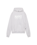 Kapuzenpullover von Nays in grau mit weißem Logo Print auf der Brust.