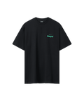 Vorderansicht des Range 2.0 T-Shirts in schwarz, es ist locker geschnitten und hat ein grünes Nays Logo auf der Brust.