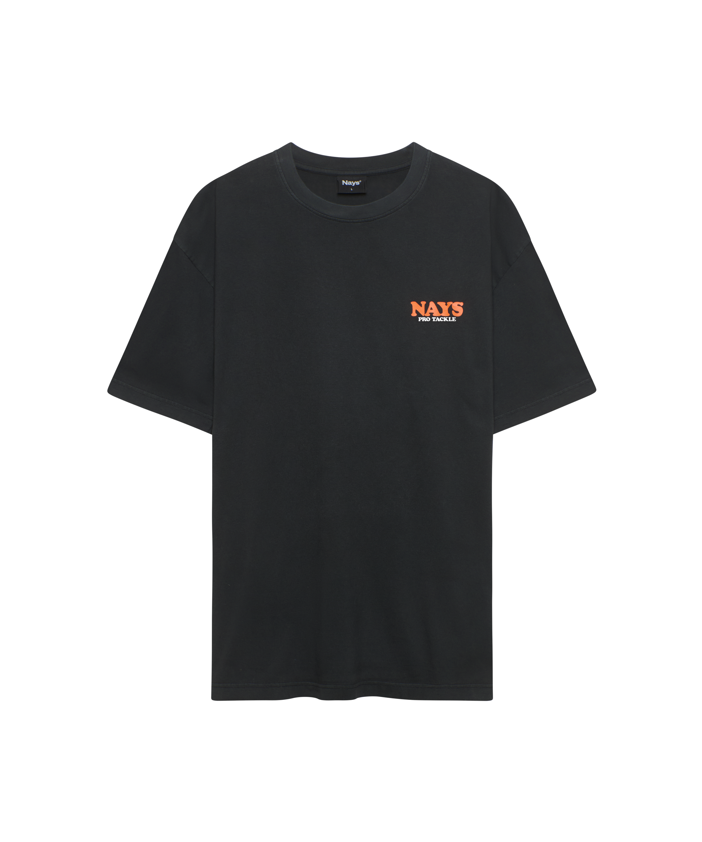 Nays T-Shirt anthrazit mit Logo Print in orange auf der linken Brust.