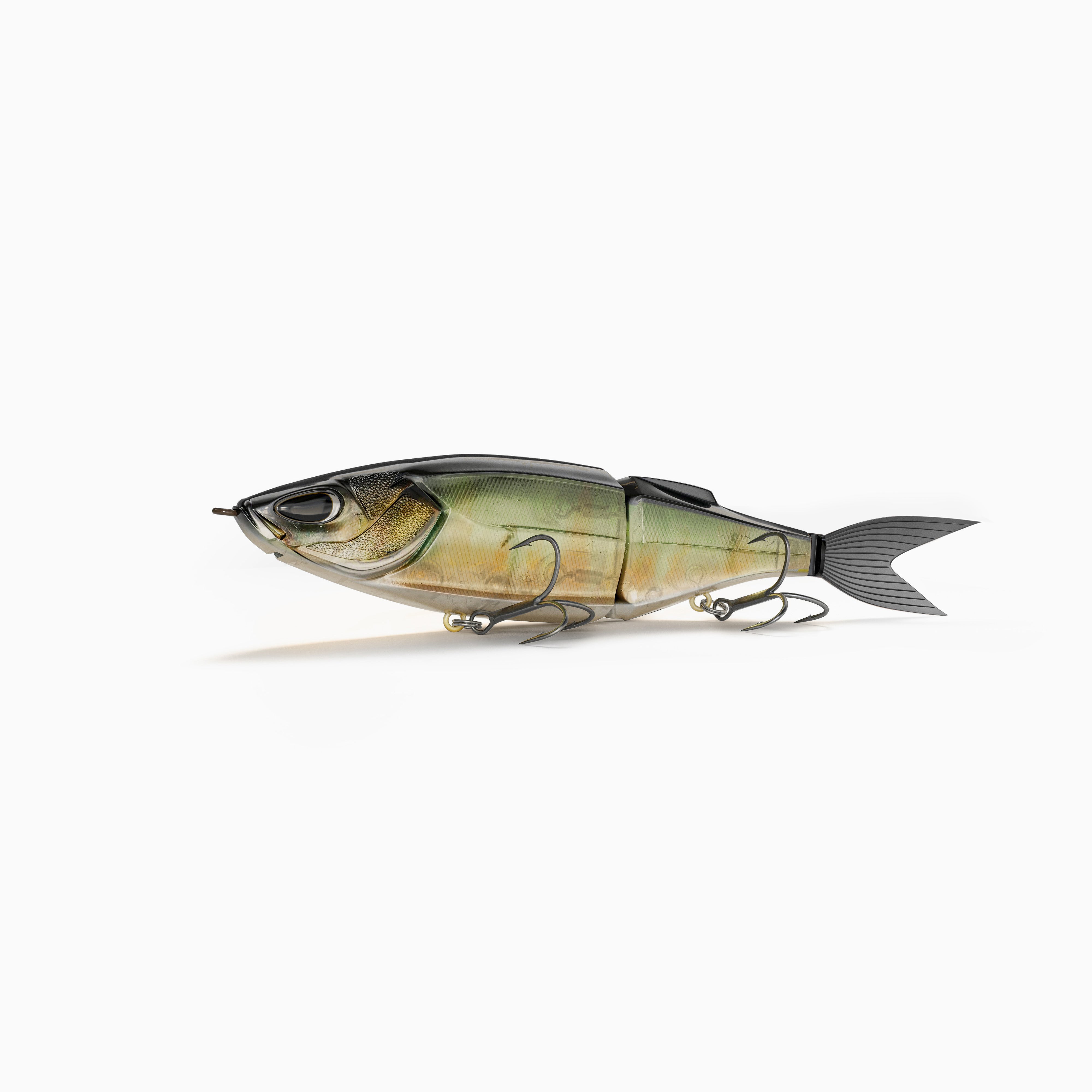Nays TRN 130 Swimbait Raubfisch Angelköder für Barsch, Zander und Hecht im natürlichen braun grünem Dekor.