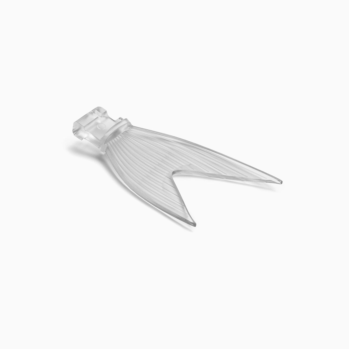 Eine V-förmige Ersatz Fisch Schwanzflosse in semi-transparent grau.