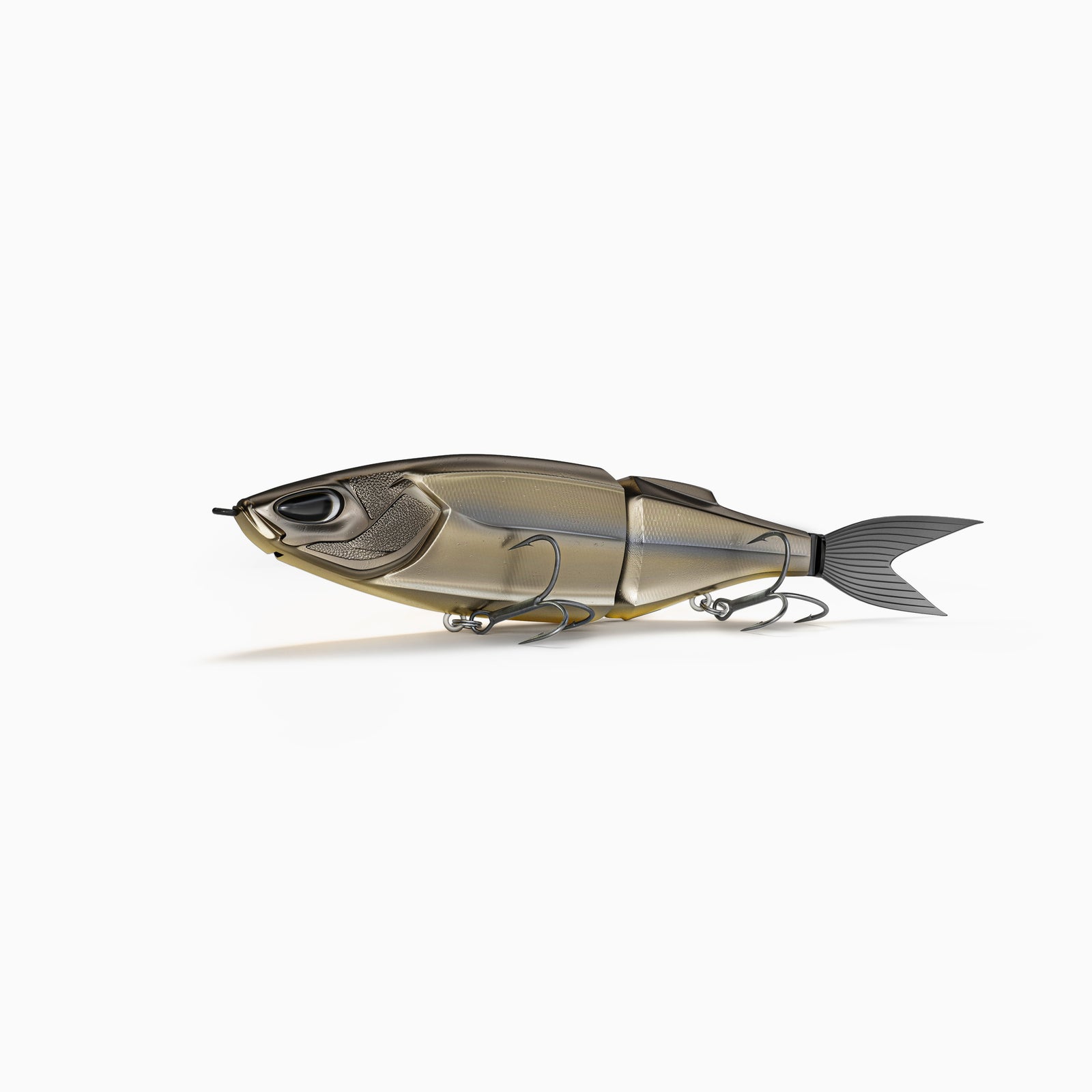 Nays Swimbait Raubfisch Angelköder für Barsch, Zander und Hecht im natürlichen gold-braunen Dekor.