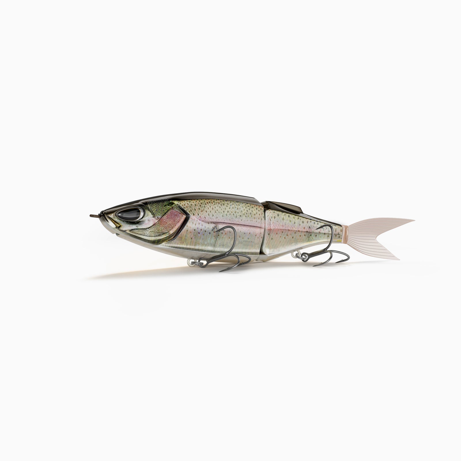 Nays Swimbait Raubfisch Angelköder für Barsch, Zander und Hecht im natürlichen Regenbogen Forelle Dekor.