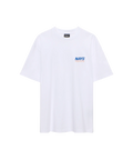 Nays Pro Tackle T-Shirt in weiß mit blauem und orangem Logo-Print auf der Brust.