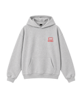 Nays Pro Tackle Kapuzenpullover in Hellgrau – Vorderansicht mit Brust-Logo und Kängurutasche.