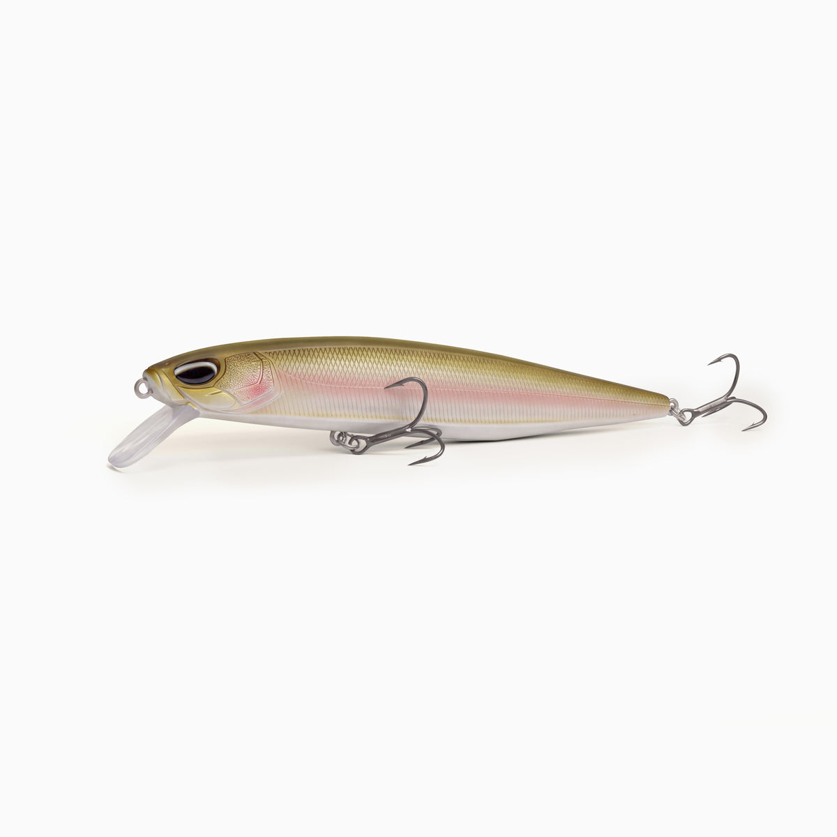 Nays VMPR 130 Zander-Wobbler in Farbe S50 (Naturnahes Weiß/Oliv mit Rosa Schimmer).