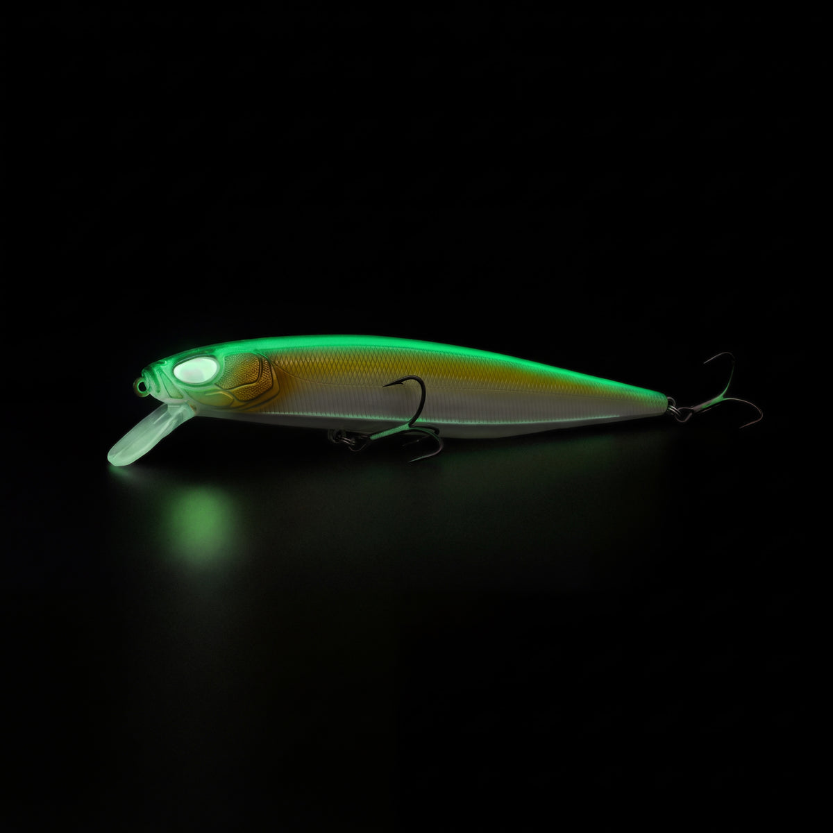 Nays VMPR 130 Zanderwobbler - UV-aktiver Hardbait für trübes Wasser, leuchtendes Grün-Gold.