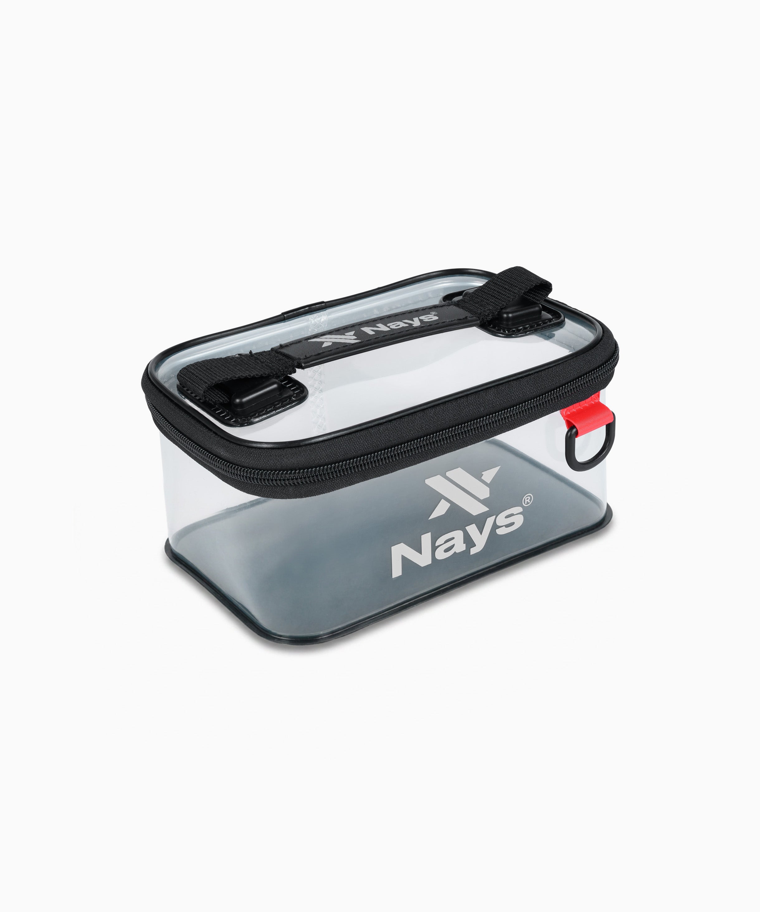 Kompakte Nays Tackle Bag transparent für Angelzubehör.