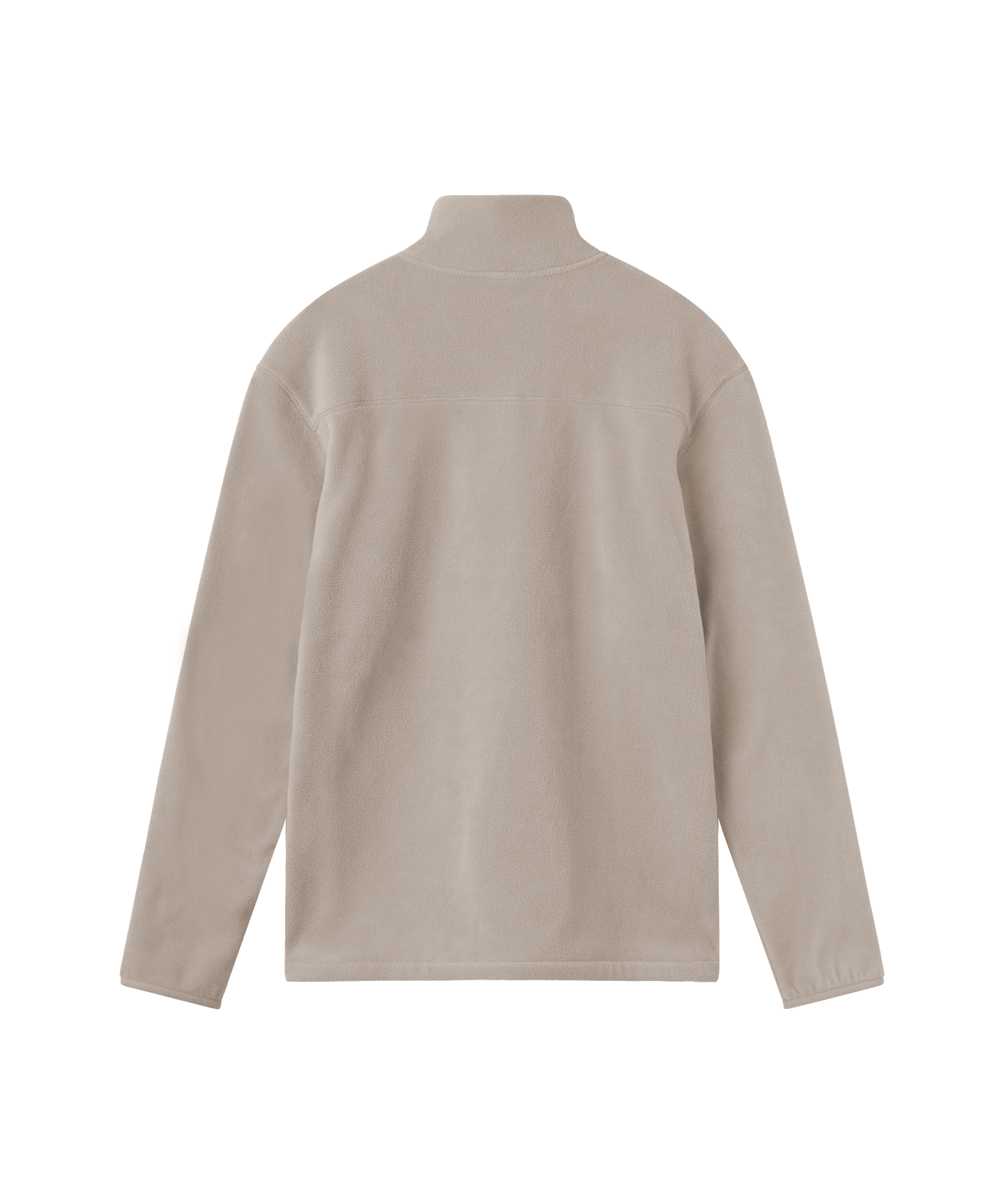 Rückansicht beige farbige Fleece Jacke mit Stehkragen von Nays.