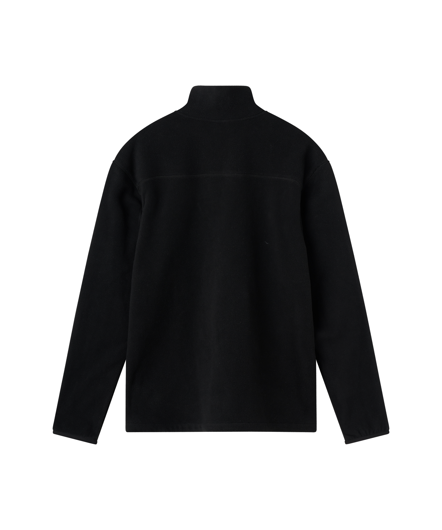 Rückansicht schwarze Fleece Jacke mit Stehkragen von Nays.