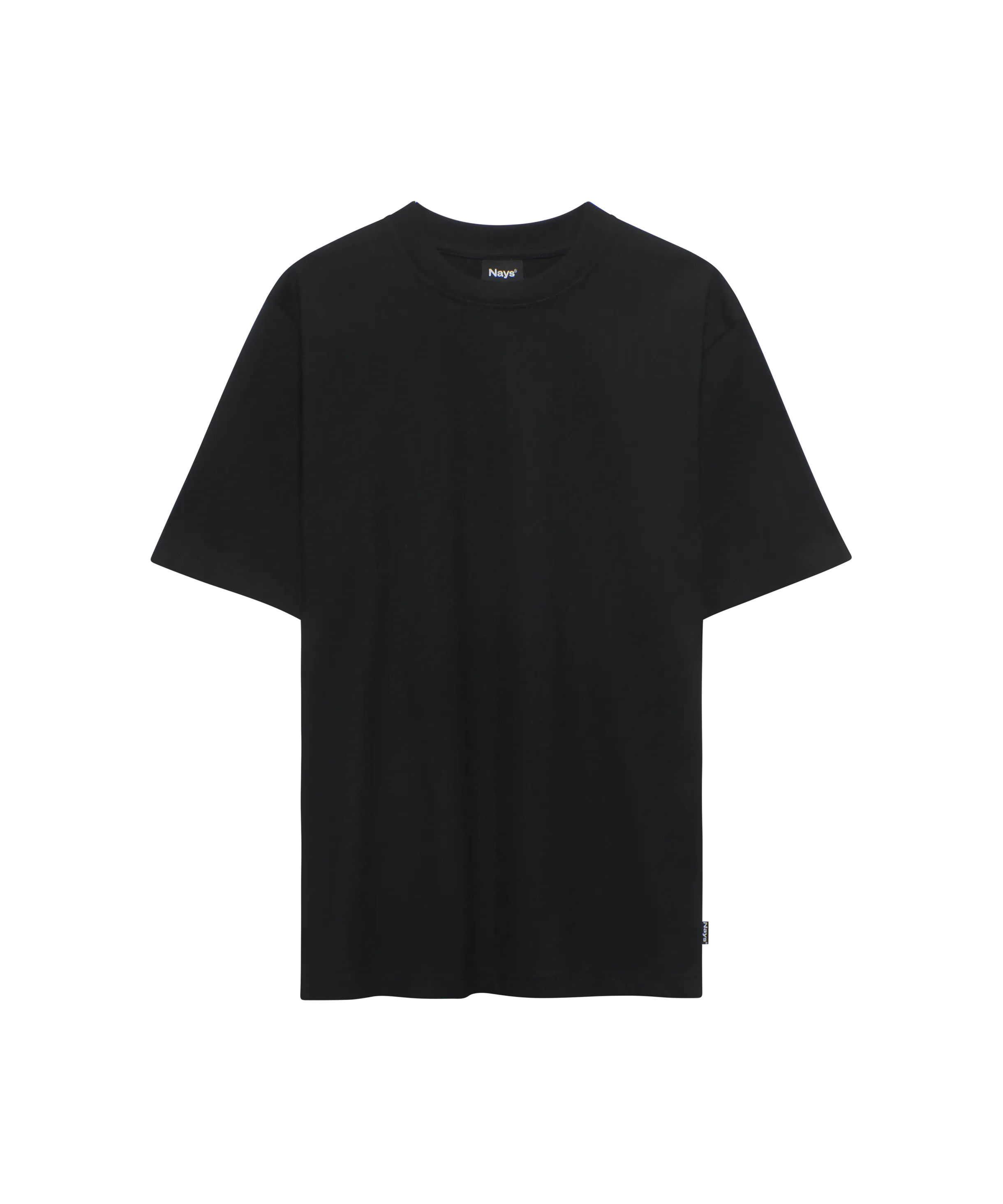 Schwarzes Nays T-Shirt in Oversize-Passform, Vorderansicht.